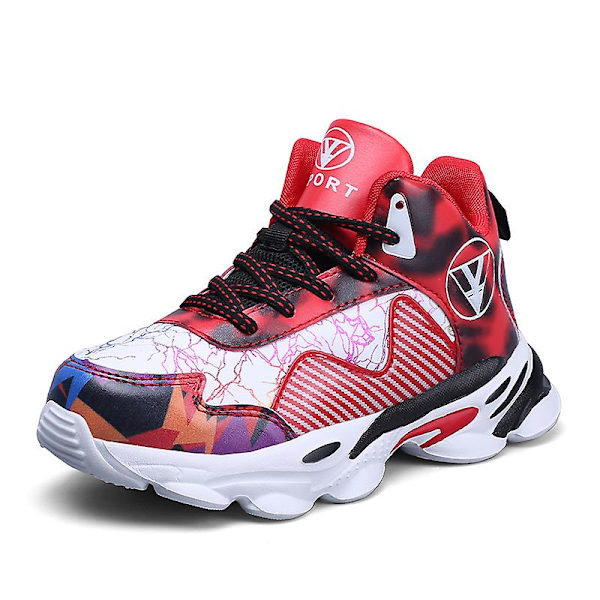 Barn basketskor Mode halkfria sneakers Andas sportskor 100 Red 34