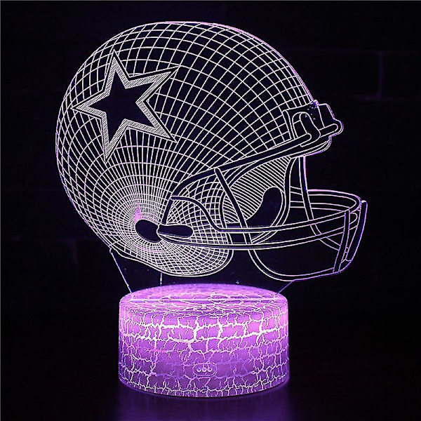 3D optisk illusion lampa LED nattljus, 7 färger Touch sänglampa Sovrumsbord Art Deco Barn N
