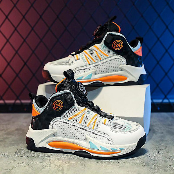 Barn Basketskor Mode Flickor Sneakers Andas Sportskor 3Al813 White 34