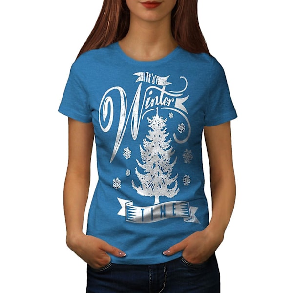 Vintertid Jul Kvinnor Royal Bluet-shirt M