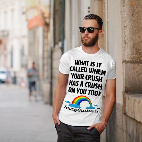 Crush Imagination Funy Men Whitet-shirt | Wellcoda M