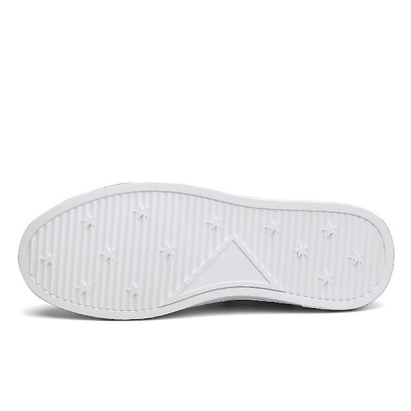 Casual för män Halkfria platta platta skor som andas Fr662 White 41