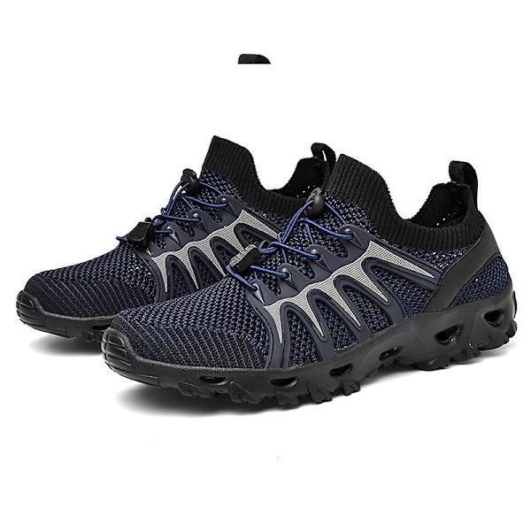 Herr vandringsskor Trailrunning Skor Halksäkra Fitness Promenad Jogging Sneakers 3C238 Blue 41
