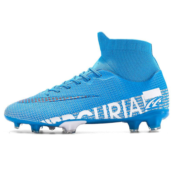 Fotbollsskor för män Halkfria fotbollsskor för män, Gräs Fotbollssneakers 1313 Blue 43