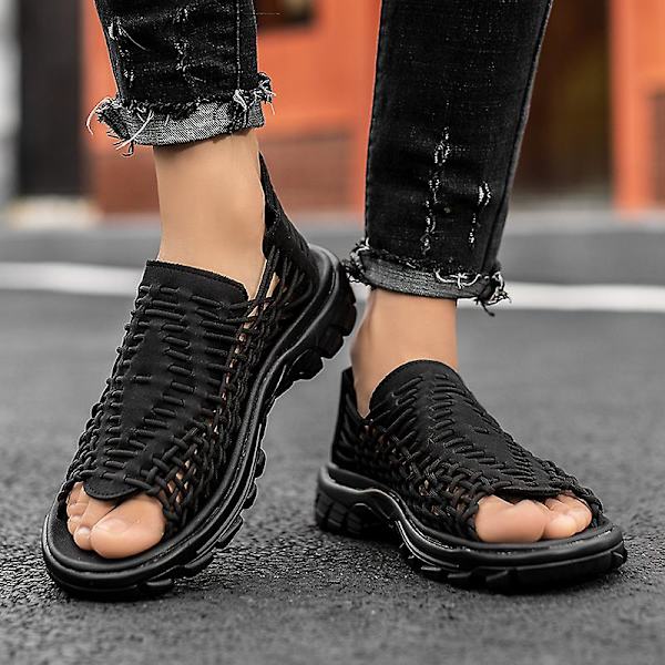 Herrtofflor Sommarmode Sandaler Mode Strandskor A20188 Black 39