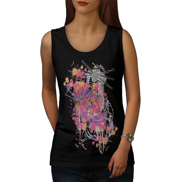 Art Girl Kvinna Kvinnor Blacktank Top | Wellcoda XL