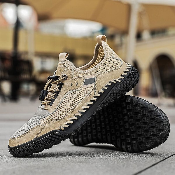 Sneakers för män Löpartennisskor Lättviktsventilerande Sport Athletic 3D20168 Khaki 41