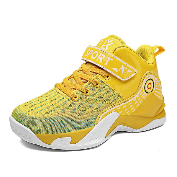 Barn Basketskor Andas Sneakers Pojkar Flickor Sportskor Yj2517 Yellow 31