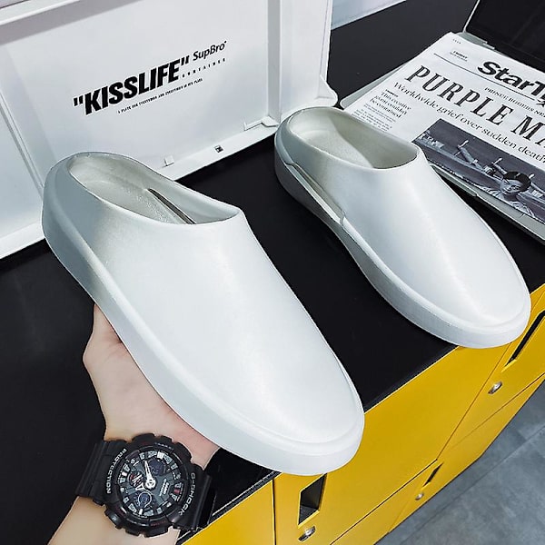 Män Kvinnor Strandtofflor Mode Sandaler Utomhus Halkfria inomhusskor YJ92112 WhiteGray 41-42