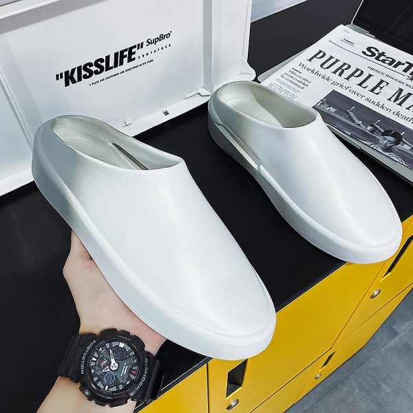 Män Kvinnor Strandtofflor Mode Sandaler Utomhus Halkfria inomhusskor YJ92112 WhiteGray 43-44