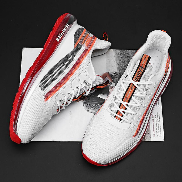 Herrskor Andas Mode Luftkudde Sneakers Sport löparskor 2Cbf22 WhiteRed 45