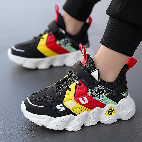 Sneakers för barn Andas Pojkar Flickor Löparskor Mode Sportskor 3A2788 Black 34