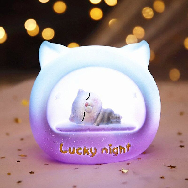 Kawaii kattunge Resin fallbeständig sänglampa