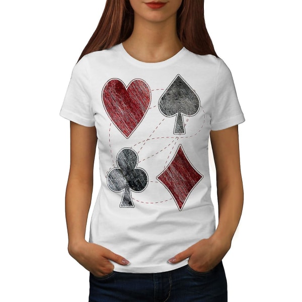 Hjärta Spade Club Gamble T-shirt för kvinnor XXL