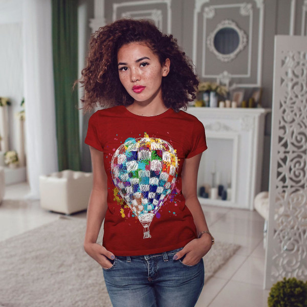 Air Balloon Journey T-shirt för kvinnor 3XL