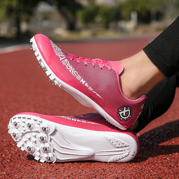 Friidrottsskor för män Spikes Track Race Hoppande Sneakers Professionell löpning Nail Spikes Skor 3Ctj2040 Pink 45