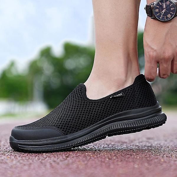 Herr Loafers Lätt att gå Andas sommar Bekväma casual Herr Sneakers 2Ga209 Black 39