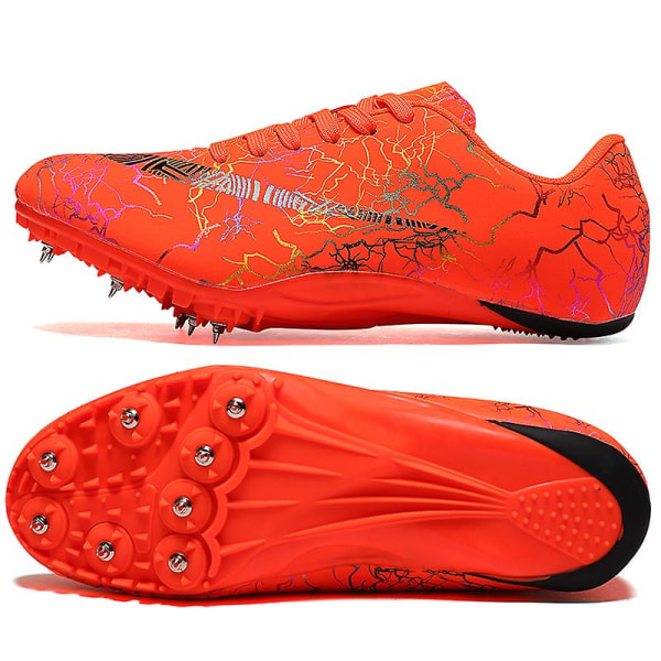 Friidrottsskor för män Spikes Track Race Hoppande Sneakers Professionell löpning Nail Spikes Skor Hj259 Orange 40