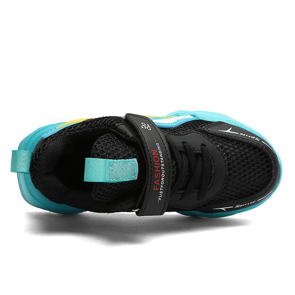 Sneakers för barn för pojkar, flickor, löpning tennisskor, lätt andas sport, atletisk 3B0813 BlackBlue 30