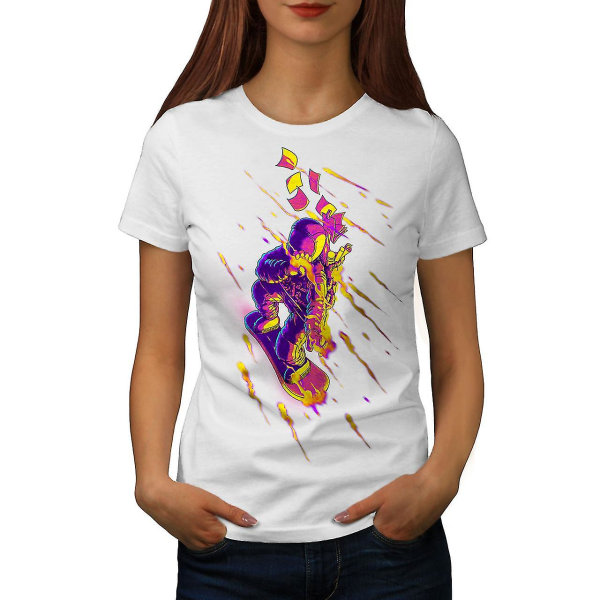 Fantasy Art Skate Whitet-shirt för kvinnor L
