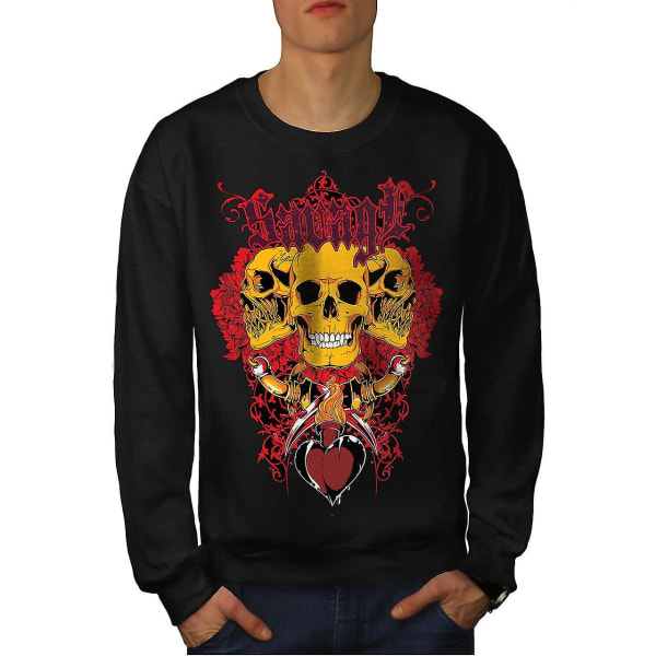 Savage Bad Guy Rose Men Blacksweatshirt | Wellcoda L