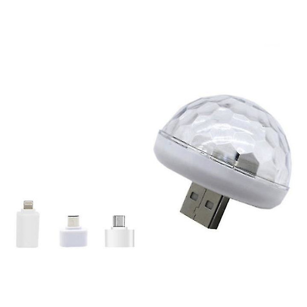 Bärbar Mini USB Rgb Led Disco Scenljus (svart)
