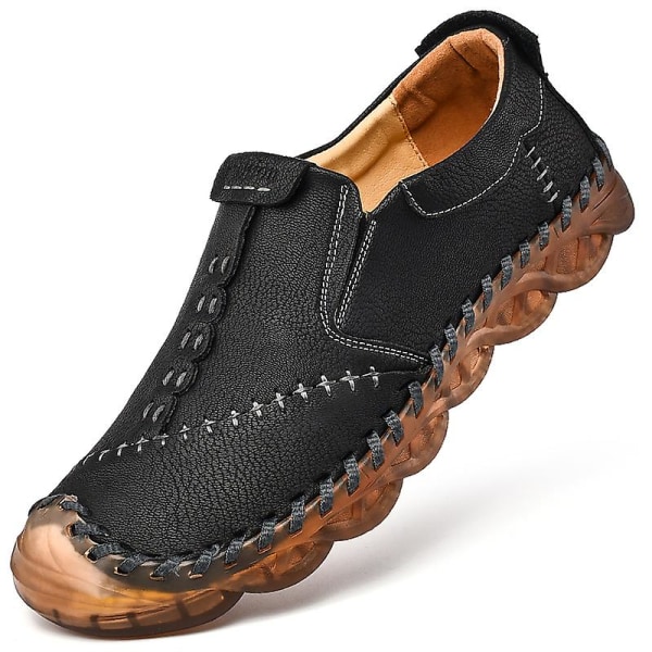 Casual för män Läder Loafers 3038 Black 43