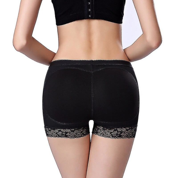 Damsvamp vadderad Andningsbar Fake Butt Push Up Trosor Butt Hip Enhancer Seamless Control Body Shaping Byxor Underkläder,svart