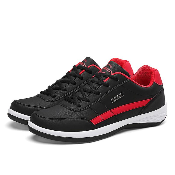 Läder Herrskor Sneakers Trend Casual Italiensk Andas Fritid Herr Sneakers Halkfria skor Herr Vulkaniserade skor Black 39