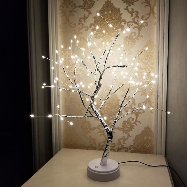 108 LED USB Bordslampa Koppartråd Jul Fire Tree Nattlampa Bordslampa Hushåll Flerfärgad)