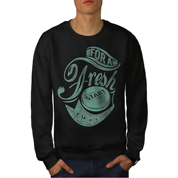 Fresh Start Button Herr Blacksweatshirt XXL