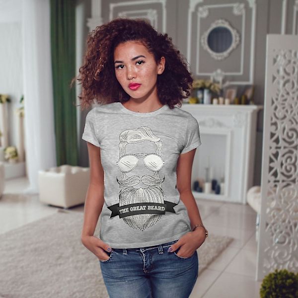 Hippie Skägg Mode T-shirt för kvinnor M
