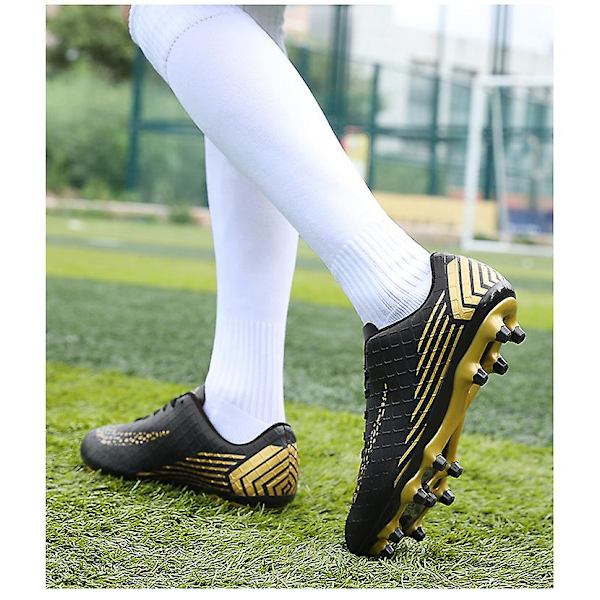 Män Athletic Outdoor Fotboll Sneaker Bekväma vuxna fotbollsskor Black 47