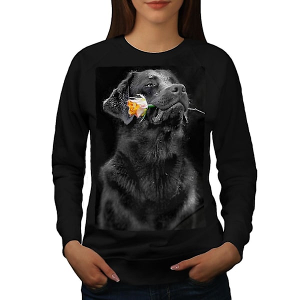 Labrador Hold Rose Kvinnor Blacksweatshirt M