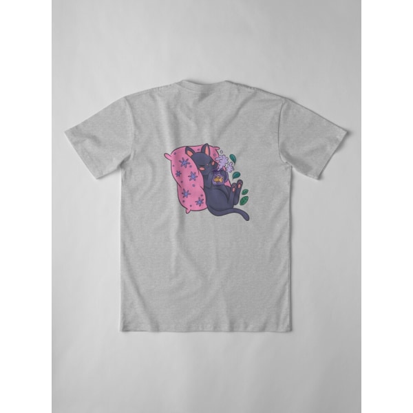 Söt Kitty med tekopp Premium T-shirt Heather Grey L_Back