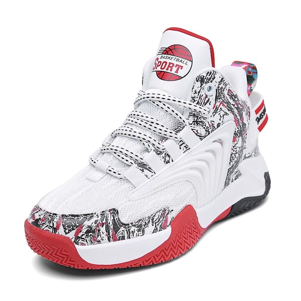 Pojkar Flickor Basketskor Mode Halkfria sneakers Andas Sportskor för barn 2L2222 WhiteRed 33