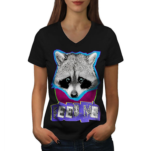 Söt Racoon Face T-shirt för kvinnor M