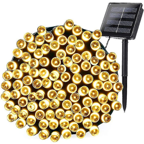 200led utomhus trädgård semesterdekoration Solar ljusslinga (varmt vitt ljus)