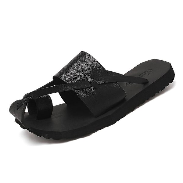 Strandtofflor för män Modesandaler Utomhus Halkfria inomhusskor 3B1908 Black 41