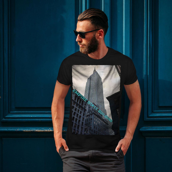 Empire State City Mode Män Svart T-shirt S