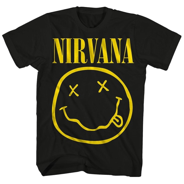 Nirvana T-shirt Officiell Smiley Face Logotyp Nirvana T-shirt XL