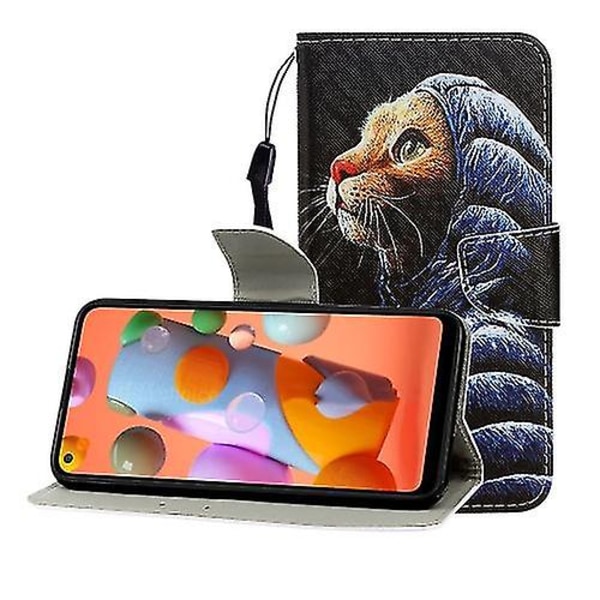 För Huawei Nova 5 Colored Drawing Horizontal Flip Phone case Down Jacket Cat  4479, Down Jacket Cat