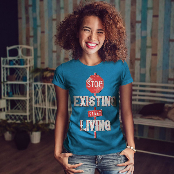 Sluta existera Live Kvinnor Royal Bluet-shirt M