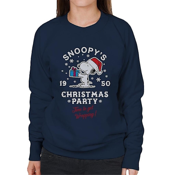 Peanuts Snoopy's Christmas Party Dags att få inslagning damtröja