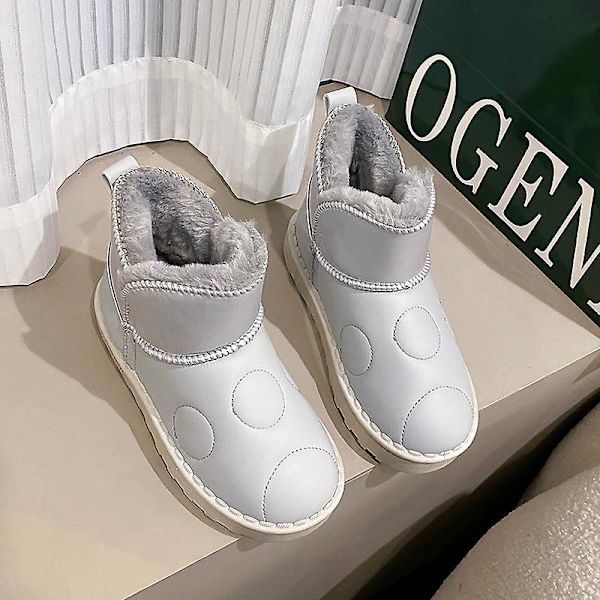 Pojkar Flickor Vintersnöboots Varma ankelstövlar Barn Anti-halk vinterskor H2109 Gray 30
