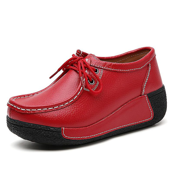 Damskor för casual Loaferskor Mammaskor 3A691 Red 38