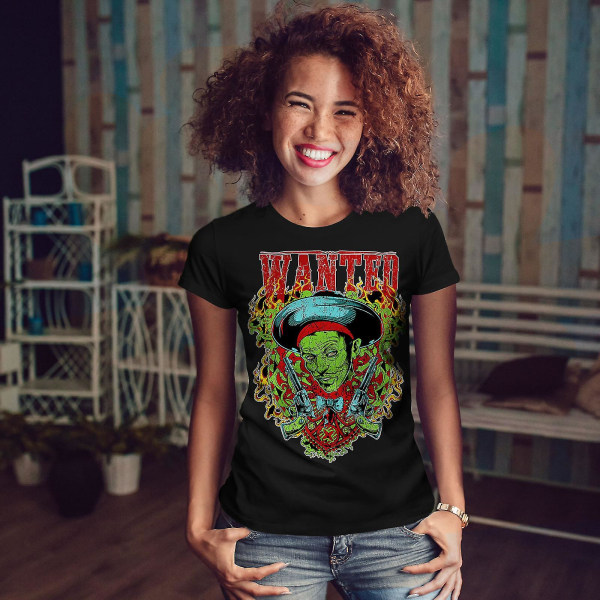 Sombrero Zombie Svart T-shirt för kvinnor | Wellcoda S