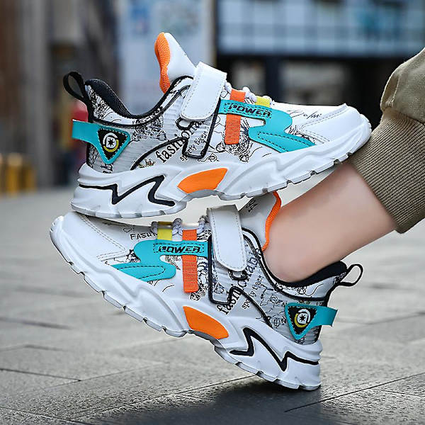 Sneakers för barn Andas Pojkar Flickor Löparskor Mode Sportskor 3As2203 White 34
