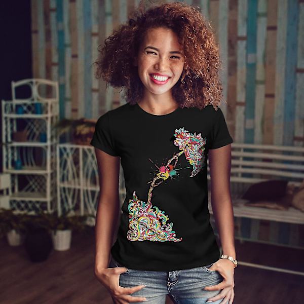 Touch Of Creation Kvinnor Svart T-shirt | Wellcoda M