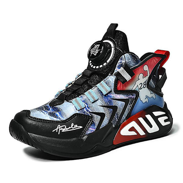 Basketskor för barn Mode Halkfria sneakers Andas Pojkar Flickor Sportskor 2901 Blue 32